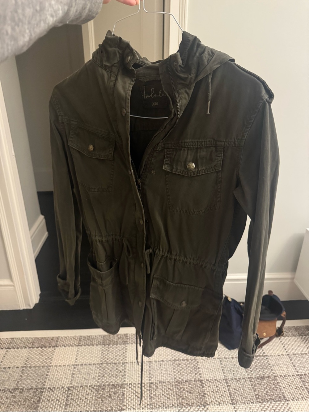 Aritzia Olive Utility Anorak Jacket with Hood